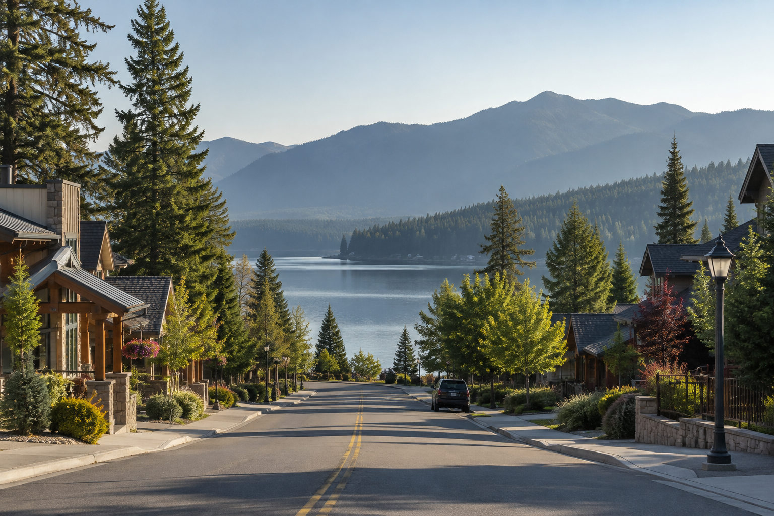 A North Idaho town street, illustrative