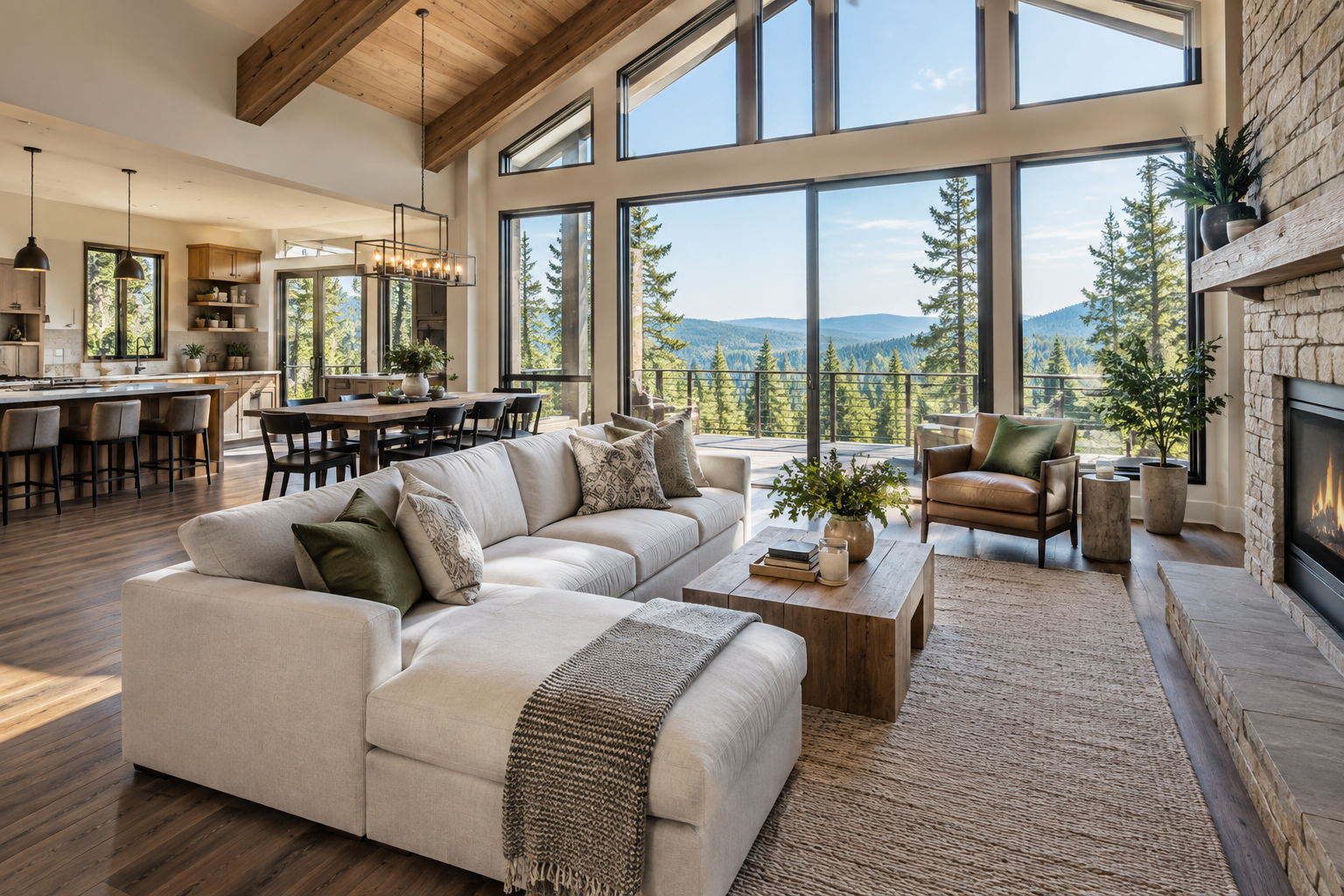 A bright North Idaho home interior, illustrative